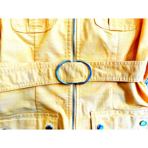 Sharagano Yellow Zip-up Shirt Dress with 4 Functional Pockets Women’s Size 4 - Picture 6 of 9